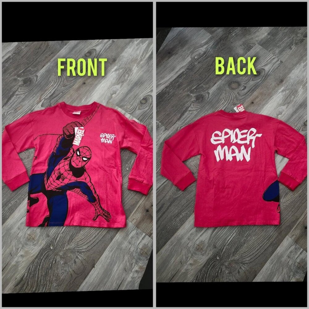 Marvel Red Long-Sleeve Shirt Spider-Man Boys Size 9-10